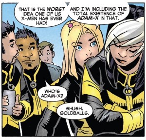 Uncanny X-Men V3 29 Celeste Adam-X joke