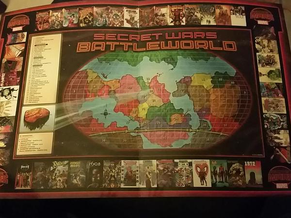 Secret Wars 2015 Battleworld Map Complete with Comic Border
